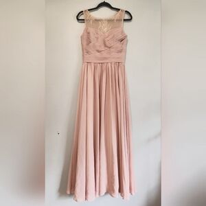 JJhouse A-line Scoop Floor-Length Lace Chiffon Bridesmaid Dress